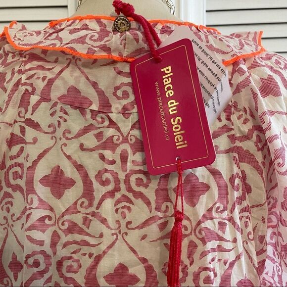 PLACE DU SOLEIL, PINK FRILLY DRESS SZ-M NWT! - Picture 5 of 9